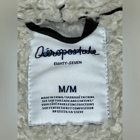 Aeropostale Women's M‎ Faux Suede Sherpa Lining Brown Vest Draped Open Front - Picture 9 of 9